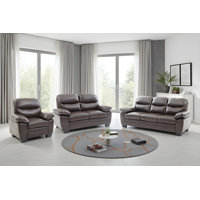 Magallanes Pearl Faux Leather 3 Piece Living Room Set