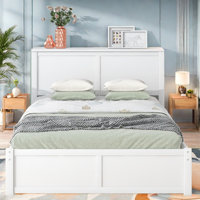 Nayshawn  Bed With 2 Built-in 4-tier Storage Shelves And Twin Size Trundle by Red Barrel Studio