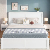 Nayshawn Bed With 2 Built-in 4-tier Storage Shelves And Twin Size Trundle by Red Barrel Studio