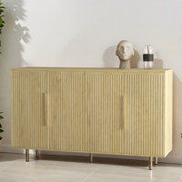 57" Wood Sideboard Console Table Entryway Table with Cabinets by Mercer41