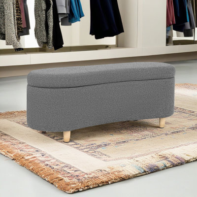 47 Inches Curved Upholstered Storage Ottoman Bench by Latitude Run
