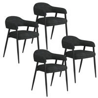 Chamblee Contemporary Fabric and Metal Dining Chair, Set of 4 by Corrigan Studio