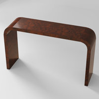 Shelmerdine Fuller 52" Burl Wood Console Table– Handcrafted Elegance with Sleek Curves by Latitude Run