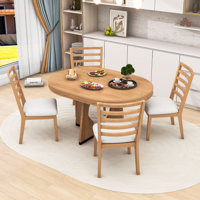 Halie 5-Piece Extendable Dining Sets with Table and 4 Upholstered Chairs for Dining Room by Lark Manor