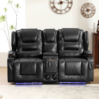 Power Recline Chair Loveseat Rv Sofa With Console, Storage, Usb Charging, Lighting And Cup Holders by Wrought Studio