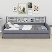 Upholstered Platform Bed With Storage And Drawers by Latitude Run