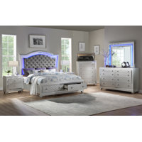 Latosia 4-Piece Bedroom Set with LED lighting by House of Hampton