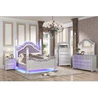 Lloydene 4-Piece Bedroom Set with LED Lighting by Rosdorf Park
