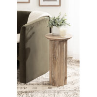 Scalloped Round Wood Side Table by Lark Manor