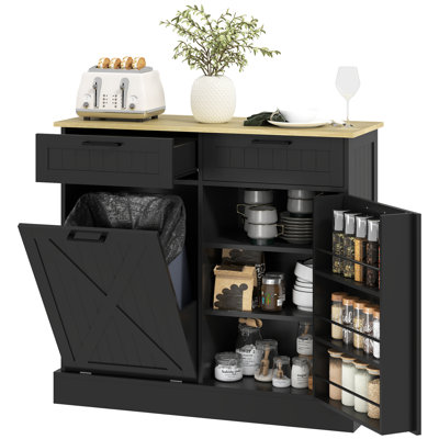 Tilt Out Trash Cabinet, Kitchen Island with 2 Drawers by Gracie Oaks