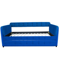 Velvet Upholstered Daybed with Trundle