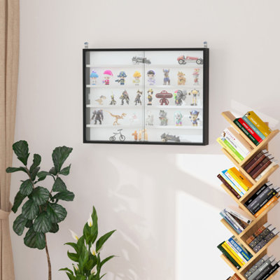 5-Tier Display Cabinet, Glass Display Case With 2 Doors And Adjustable Shelves, Wall-Mounted by Latitude Run