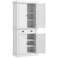 Kitchen Pantry Storage Cabinet, Tall Pantry with Drawer White