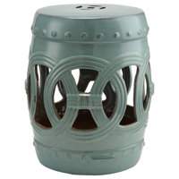Ceramic Garden Stool, Decorative End Table by Breakwater Bay