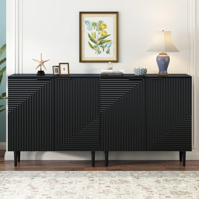 Meida Faux Wood 2-Doors Storage Cabinets by George Oliver