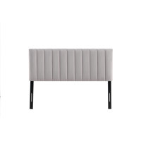 Light Grey Modern Channel-Tufted Headboard by Latitude Run