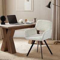 Swivel Upholstery Office Chair with Black Metal Legs for Home Office Workspace by George Oliver