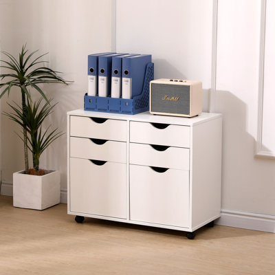 4 Drawer 31.5" Wide Decorative Filing Cabinet on Wheels, Storage Unit, for Office, Wardrobe. by Ebern Designs