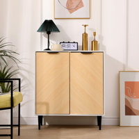 Mid Century Accent Cabinet with Panelled Doors, With Shelf by Ebern Designs