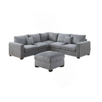 Corduroy Sectional set with Ottoman by Latitude Run
