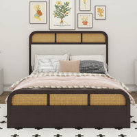 A Queen-Sized Wooden Platform Bed That Boasts An Under-Bed Trundle