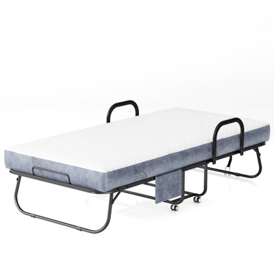 Folding Bed,With Sturdy Metal Bed Frame And 5-inch Thick Luxurious Mattress by 17 Stories