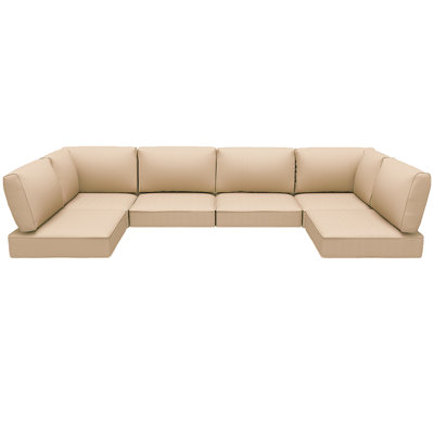 Outdoor Replacement Cushions for Patio Furniture,Water-Resistant Sofa Cushions for Rattan Wicker Sectional Patio Conversation Sets,14-Piece Outdoor Co by Hokku Designs