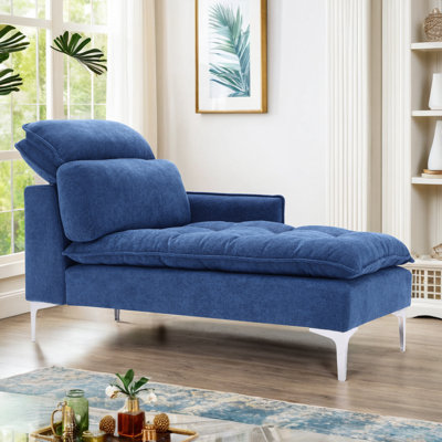 Meshawn Upholstered Chaise Lounge With Adjustable Headrest by Wrought Studio