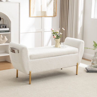 Leaysia Upholstered Flip Top Storage Bench by Mercer41