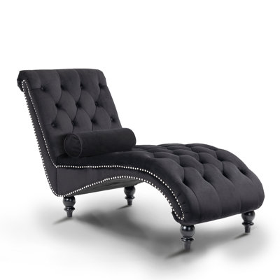 Velvet Upholstered Tufted Chaise Lounge by keylanta