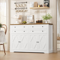 55.1" W Sideboard with 4 Drawers, Thickened Desktop by August Grove