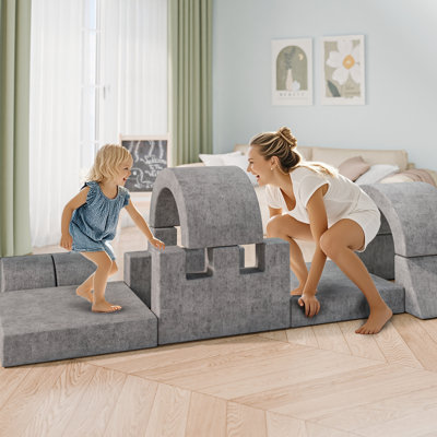 Modular Kids Play Couch, 16pcs Child Sectional Sofa by Isabelle & Max
