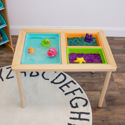 Isabelle & Maxâ„¢ Interactive Toddler Sensory Play Table With 3 Multicolor Storage Bins And Cover, Solid Wood Construction, For Slime, Sand, Kinetic San by Isabelle & Max