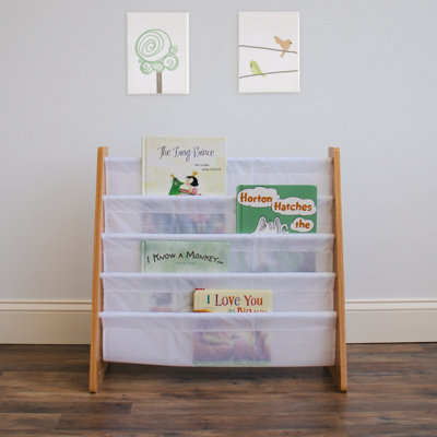Isabelle & Maxâ„¢ Kids Journey Slim Bookshelf 4 Tier Book Storage, Natural/White by Isabelle & Max