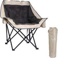 Oversized Padded Camping Chair with Cooler Bag, Cup Holder, Heavy-Duty Support up to 400LB (1 Pack)