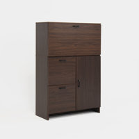Desk Cabinet, with Storage Drawer & Shelves by Winston Porter