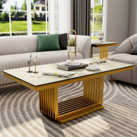 Silver Glass Rectangular Coffee Table For Living Room by Brayden Studio