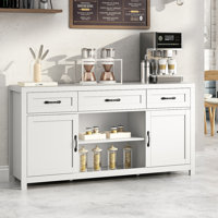 57.9" Sideboard With 3 Drawers, Adjustable Shelf by Winston Porter