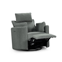 Cozy Soft Swivel Power Recliner with Adjustable Headrest and Footrest
