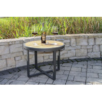 Teak & Aluminum Accent Table by 17 Stories