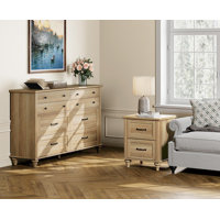 Engelbrecht 2 Piece Bedroom Set - Includes 8 Drawer Dresser For Bedroom, Nightstand With Charging Station & Drawers, 2 Piece Dresser And Nightstand Se by Charlton Home