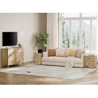 Elyam 3 Piece Bedroom Set - Includes 8 Drawer Dresser For Bedroom, Set Of 2 Nightstands With Charging Station & Drawers, 3 Piece Dresser And Nightstan by Charlton Home