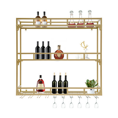 Wall Mounted Bottle Glass Holder