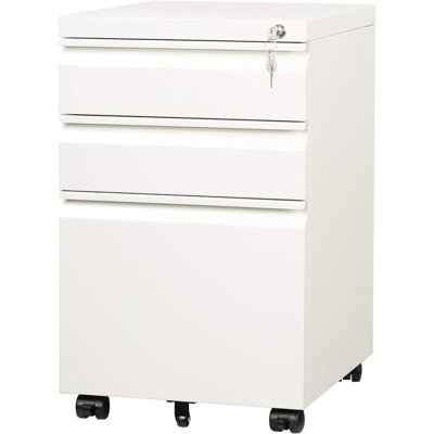 3-Drawer Mobile File Cabinet (Under Office Desk), Assembled Except Casters, Fits Letter/Standard Sizes by Ebern Designs