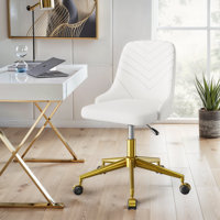 Norrin Modern Rolling Desk Chair Velvet Fabric Home Office Chair Swivel High Adjustable by Inbox Zero