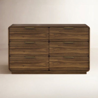 Kiefer 6-Drawer Walnut Dresser, Carmel by AllModern