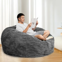 Bean Bag Chairs, Tufted Soft Stuffed Bean Bag Chair With Filler, Huge Fluffy Lazy Sofa, Giant Bean Bag Chair For Bedroom, Apartment And Living Room, G by Trule