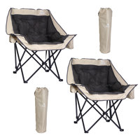 Oversized Padded Camping Chair with Cooler Bag, Cup Holder, Heavy-Duty Support up to 400LB (2 Pack) by Arlmont & Co.