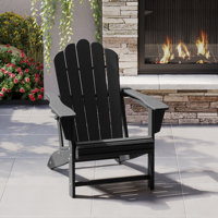 Outdoor Poly HDPE Adirondack Chair with Cupholder by Rosecliff Heights