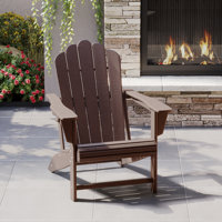 Outdoor Poly HDPE Adirondack Chair with Cupholder by Rosecliff Heights
